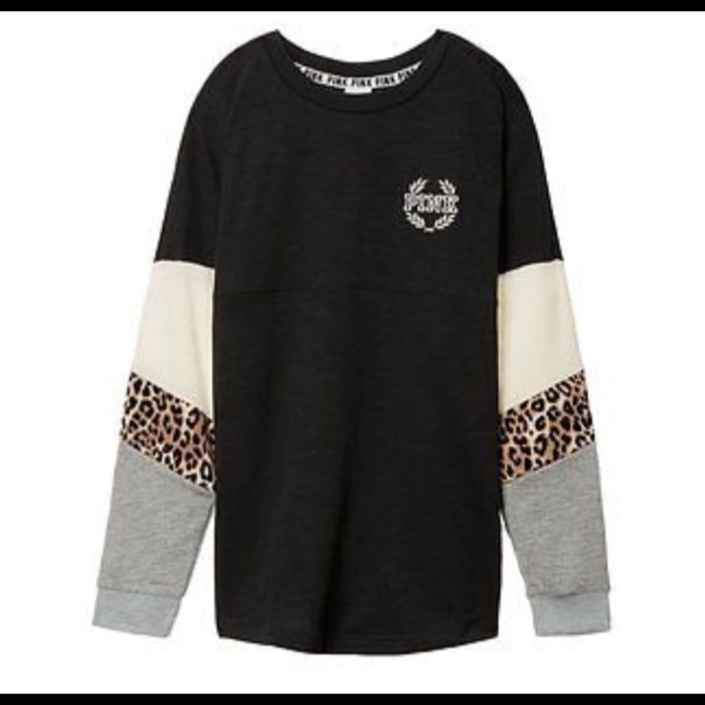 ISO VS PINK LEOPARD COLOR BLOCK CREW M OR L